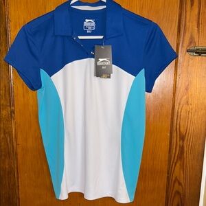 Slazenger Royal Blue and White Polo Golf Shirt